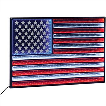 Patriotic Flag Design Infinity Light Accent for Indoor and Outdoor Independence Day Decor