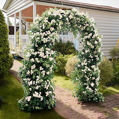 Beautiful Arc Top Iron Arch Trellis - Durable, Rustproof, and Perfect for Climbing Flowers