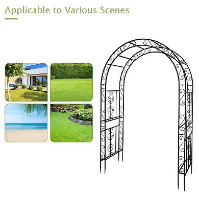 Beautiful Arc Top Iron Arch Trellis - Durable, Rustproof, and Perfect for Climbing Flowers