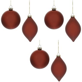 Traditional Chic Glass Ball Ornaments Set of 6 with Delicate Silver String Hangers