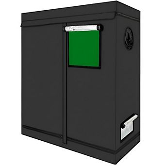 Modern Style Home Use Dismountable Hydroponic Plant Growing Tent with Window, Green and Black