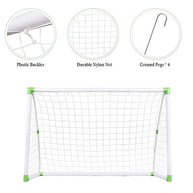 Stylish Soccer Goal Training Set with Net Buckles Ground Nail Football Sports