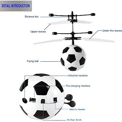 Magic Flying Football Toy For Adults Teens Built in Led Light Helicopter Ball Toy For Flying