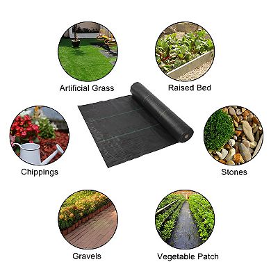4x100ft Black Weeding Cloth - Foldable Polyethylene Weed Barrier Fabric for Garden