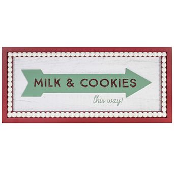 Spread Joy - Festive Framed Milk and Cookies Sign