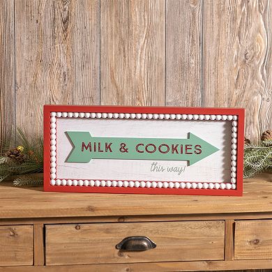 Spread Joy - Festive Framed Milk and Cookies Sign