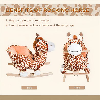 Interactive Brown Baby Rocking Horse with Sound Features