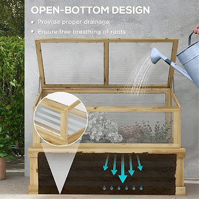 Natural Wood Flower Bed Greenhouse Planter Boxes for Optimal Plant Growth