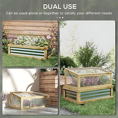 Natural Wood Flower Bed Greenhouse Planter Boxes for Optimal Plant Growth