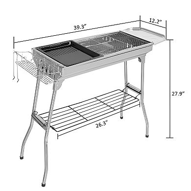 Portable Stainless Steel Grill Compact and Durable Design for Outdoor Cooking