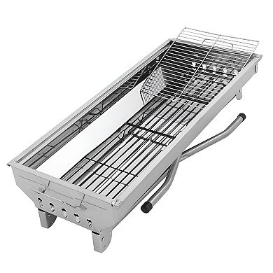 Portable Stainless Steel Grill Compact and Durable Design for Outdoor Cooking