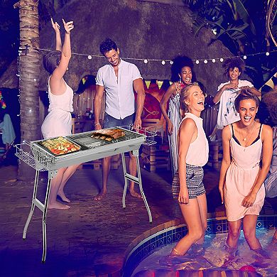 Portable Stainless Steel Grill Compact and Durable Design for Outdoor Cooking