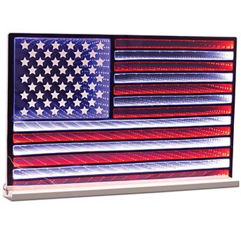 Dual-Sided LED American Flag Infinity Light for Indoor and Covered Outdoor Use