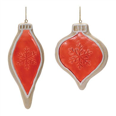 Set of 6 Resin Ornaments, 6" and 8" High for Festive Holiday Decorations