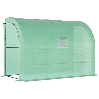 Spacious Walk-In Greenhouse with Heavy-Duty Frame and Clear PVC Cover