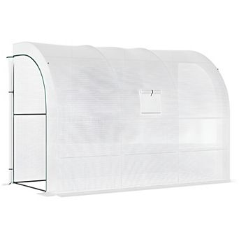 Spacious Walk-In Greenhouse with Heavy-Duty Frame and Clear PVC Cover