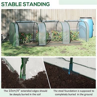 Mini Greenhouse with Three Roll-Up Doors