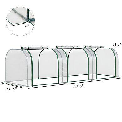 Mini Greenhouse with Three Roll-Up Doors