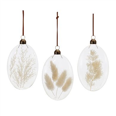 Seasonal Glass Ornament Set - 12 Pieces, 5.5" Height, Holiday Decoration