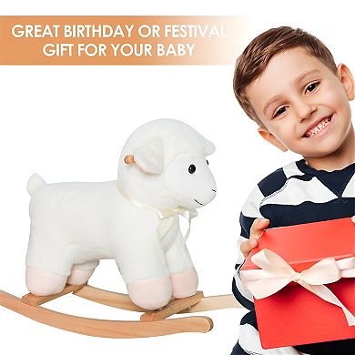 Rocking Horse for Toddlers Safe, Durable, and Soft Plush Design- White