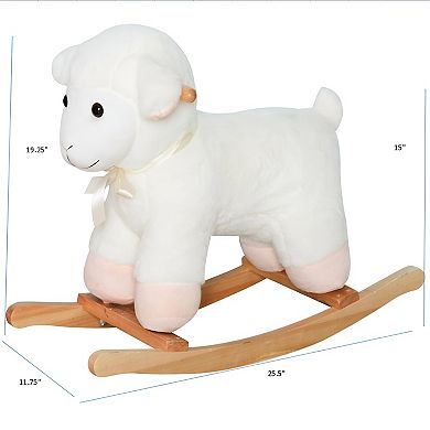 Rocking Horse for Toddlers Safe, Durable, and Soft Plush Design- White