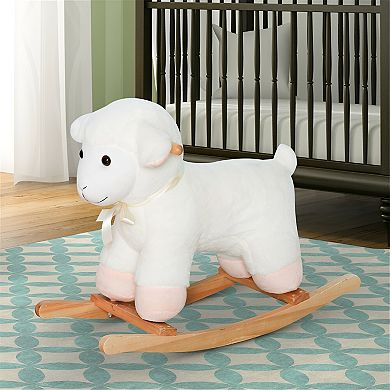 Rocking Horse for Toddlers Safe, Durable, and Soft Plush Design- White