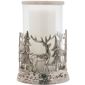 Woodland Elegance: Etched Metal Candle Holder