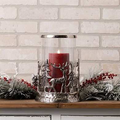 Woodland Elegance: Etched Metal Candle Holder