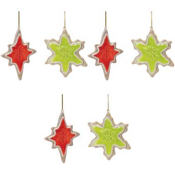 Set of 6 Resin Ornaments, 5" and 5.5" High for Festive Holiday Decorations