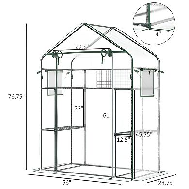 Modern Two Three Tiered Shelves Walk-in Mini Greenhouse