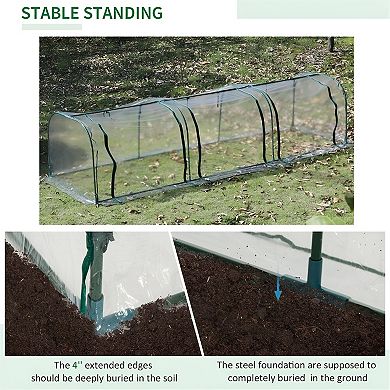 Tunnel Greenhouse with Steel Frame and Lightweight PVC Cover