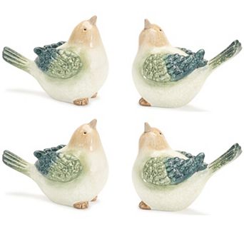 Spring Bird Figurines Set of 4 - Terra Cotta
