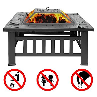 Portable Courtyard Metal Fire Bowl With Accessories
