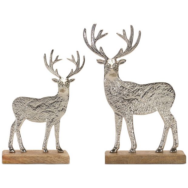Wildlife Deer on Base Set of 2 - 8.5