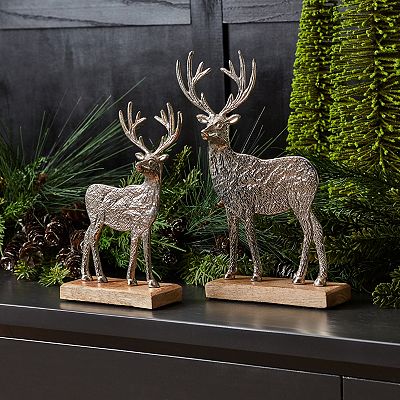 Wildlife Deer on Base Set of 2 - 8.5