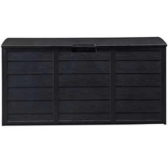 75gal 280l Outdoor Garden Plastic Storage Deck Box Chest Tools Cushions Toys Lockable Seat