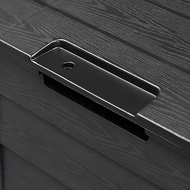 75gal 280l Outdoor Garden Plastic Storage Deck Box Chest Tools Cushions Toys Lockable Seat