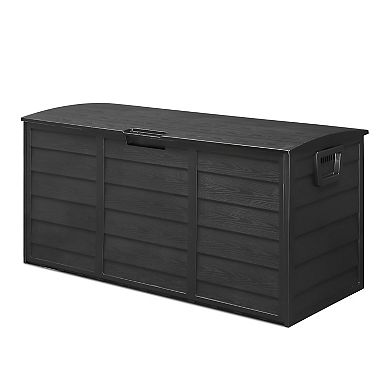 75gal 280l Outdoor Garden Plastic Storage Deck Box Chest Tools Cushions Toys Lockable Seat