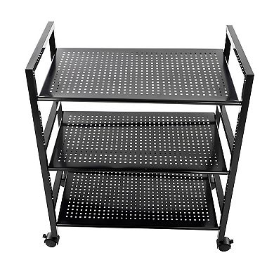 Widen 3 Tiers Multi-Functional Storage Cart - Sleek Black Design for Kitchen Organization