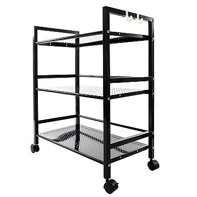 Widen 3 Tiers Multi-Functional Storage Cart - Sleek Black Design for Kitchen Organization