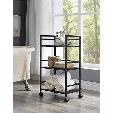 Widen 3 Tiers Multi-Functional Storage Cart - Sleek Black Design for Kitchen Organization
