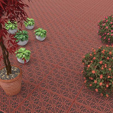 Pure Garden Set of 6 Patio and Deck Tiles