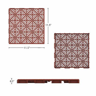 Pure Garden Set of 6 Patio and Deck Tiles
