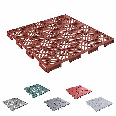 Pure Garden Set of 6 Patio and Deck Tiles