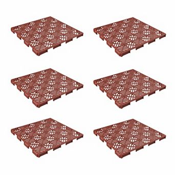 Pure Garden Set of 6 Patio and Deck Tiles