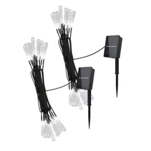 Pure Garden Outdoor Solar String Lights 2-Pack, Cool White