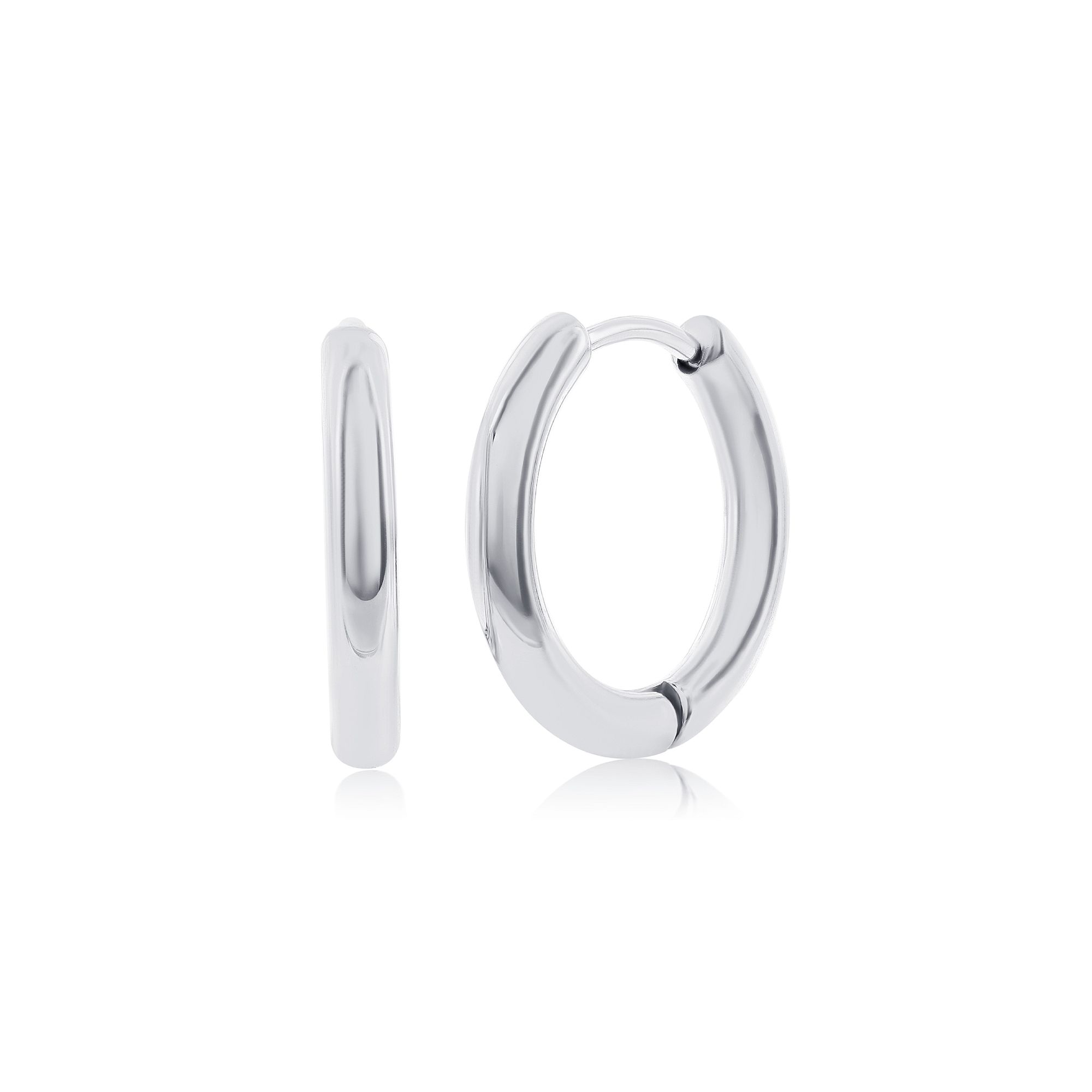 Metallo 11.5mm Polished Hoop Earrings, Mens, Stainless