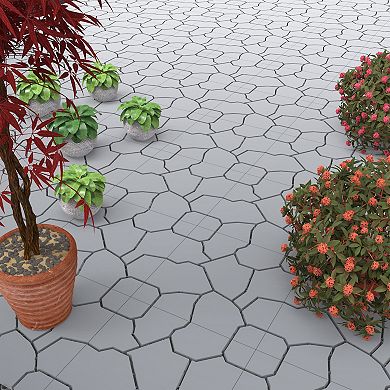 Pure Garden 6-Pack Interlocking Deck Tiles
