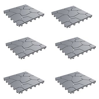 Pure Garden 6-Pack Interlocking Deck Tiles