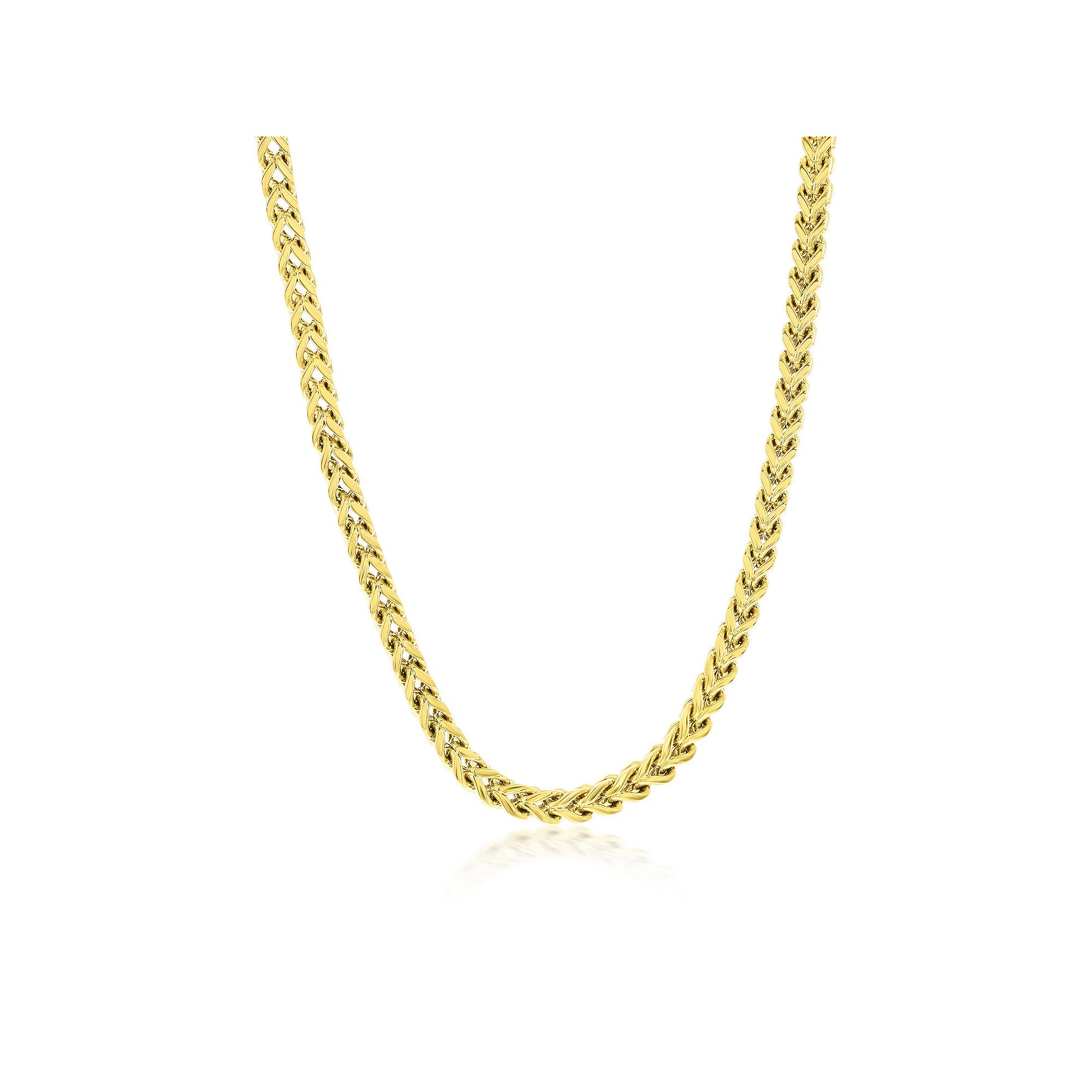 Metallo 4mm Franco Chain Necklace, Mens, Size: 24, Gold Tone